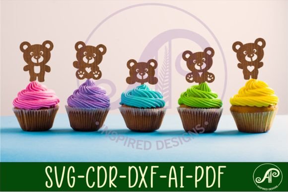 Download Teddy Bear Cupcake Toppers 5 Designs SVG - Design Collection