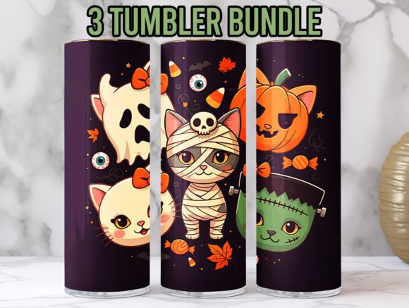 Download Halloween Cat Pattern Tumbler Wrap Png - Halloween cat pattern Collection