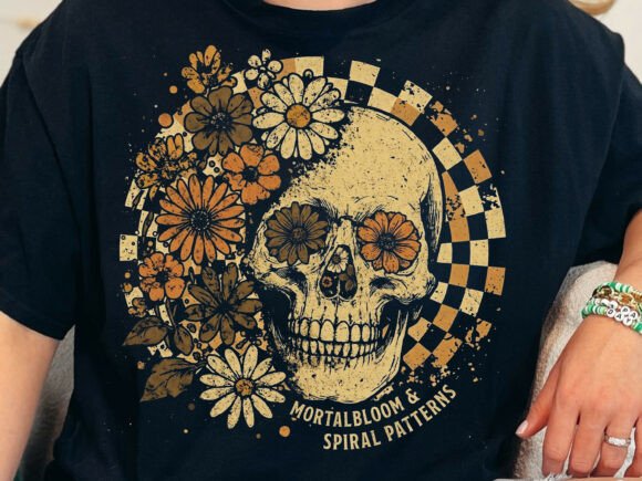 Download Mortal Bloom Skull PNG, Halloween Design - Design Collection