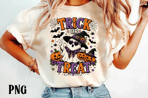 Download Trick or Treat Ghost PNG Design Art - Design Collection