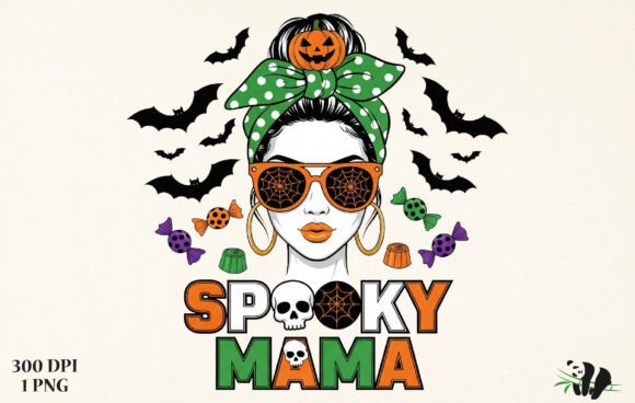Download Spooky Mama Halloween Design Bats PNG - Design Collection