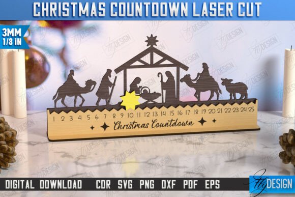 Download Christmas Countdown Laser Cut Design - Design Collection