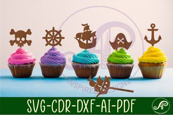 Download Pirate Cupcake Toppers, 6 Designs SVG - Design Collection