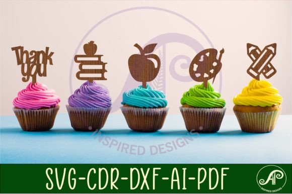 Download Teacher Cupcake Toppers, 8 Designs SVG - Design Collection