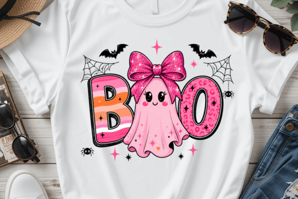 Download Boo Ghost PNG, Pink Halloween Design - Design Collection