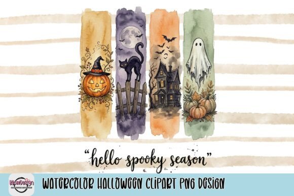 Download Watercolor Halloween Clipart PNG Design - Design Collection
