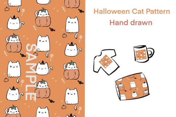 Download Cute Halloween Cat Pattern - Halloween cat pattern Collection