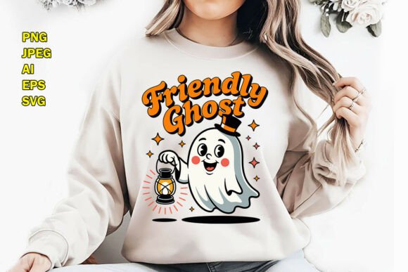 Download Friendly Ghost Cartoon T-Shirt Design - Design Collection