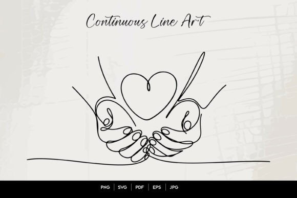Download Heart Hands Line Art SVG Design File - Design Collection