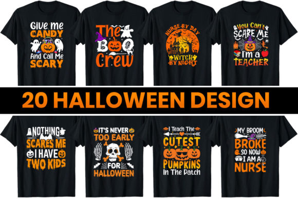 Download Halloween T-Shirt Design Bundle - Design Collection
