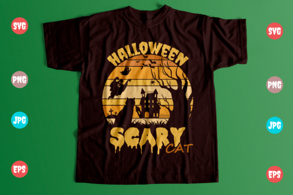 Download Halloween Scary Cat T-Shirt Design - Design Collection