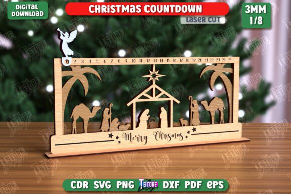 Download Christmas Countdown Laser Cut Design - Design Collection
