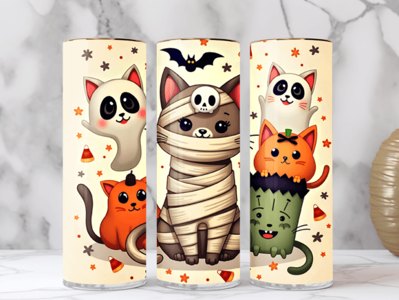 Download Halloween Cat Pattern Tumbler Wrap Png - Halloween cat pattern Collection