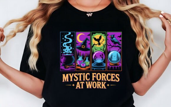 Download Mystic Forces Halloween Shirt Design PNG - Design Collection