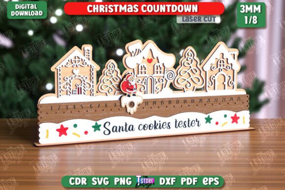 Download Christmas Countdown Laser Cut Design - Design Collection