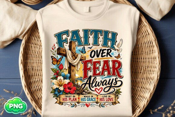 Download Faith over Fear Always PNG Design Art - Design Collection