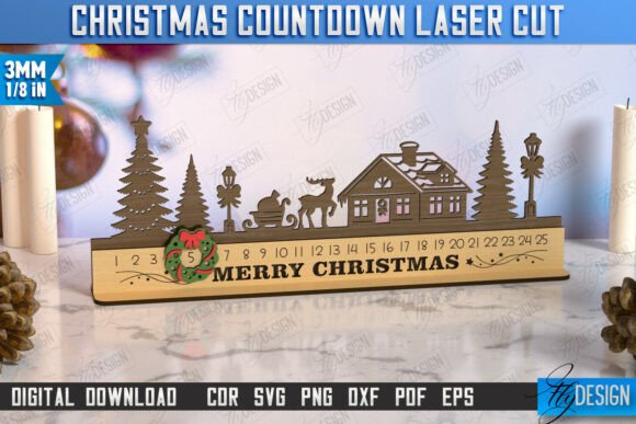 Download Christmas Countdown Laser Cut Design - Design Collection