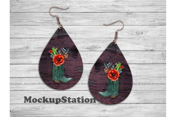 Download Western Drop Earring Sublimation Design - Design Collection