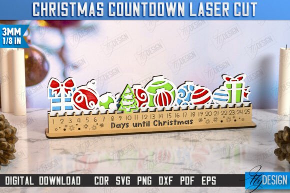 Download Christmas Countdown Laser Cut Design - Design Collection