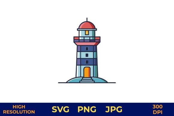 Download Lighthouse Design Plain Background - Design Collection
