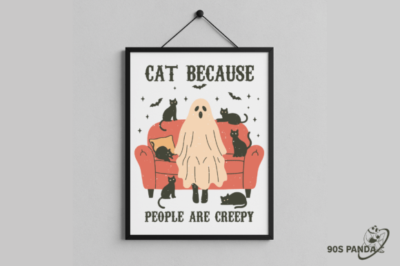 Download Halloween Funny Cat Ghost Design PNG - Design Collection
