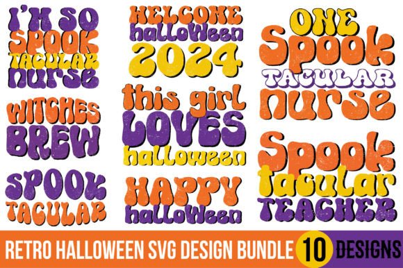Download Retro Halloween Svg Design Bundle - Design Collection