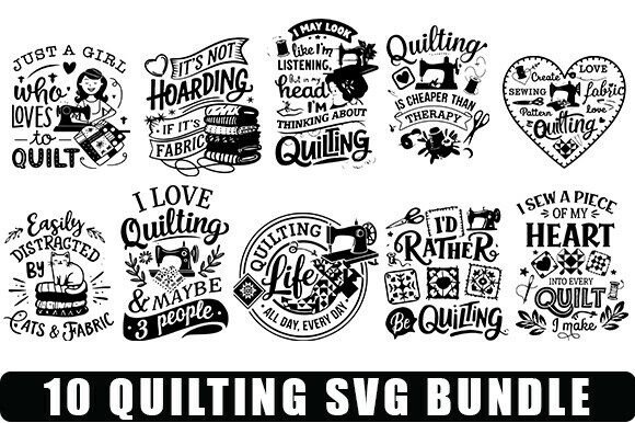 Download Quilting Bundle 10 Designs SVG, Quiltin - Design Collection