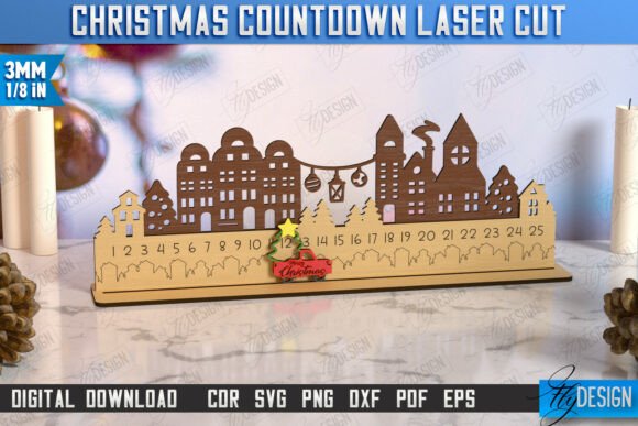 Download Christmas Countdown Laser Cut Design - Design Collection