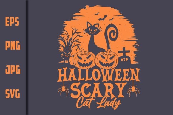 Download Halloween Scary Cat Lady - Vector Design - Design Collection