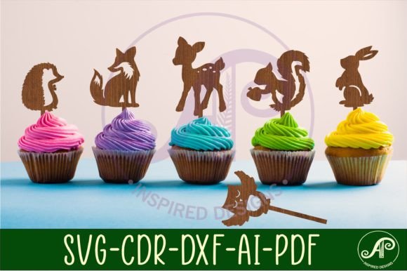 Download Woodland Cupcake Toppers, 6 Designs SVG - Design Collection