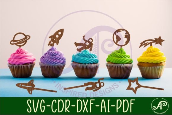 Download Space Cupcake Toppers, 8 Designs SVG - Design Collection