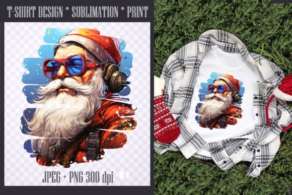 Download Cool Santa Christmas Design, Transparent - Design Collection