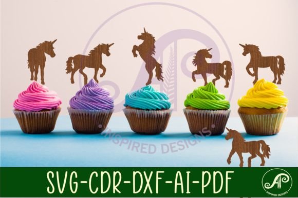 Download Unicorn Cupcake Toppers, 6 Designs SVG - Design Collection